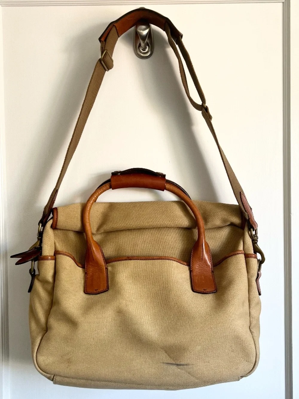 Vintage Polo Ralph Lauren Canvas Leather Weekender Travel Bag